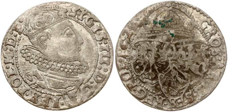 Poland. Zygmunt III Waza (1587–1632). Szostak 1627, Krakow. (Av: SIGIS:III:D:G-....