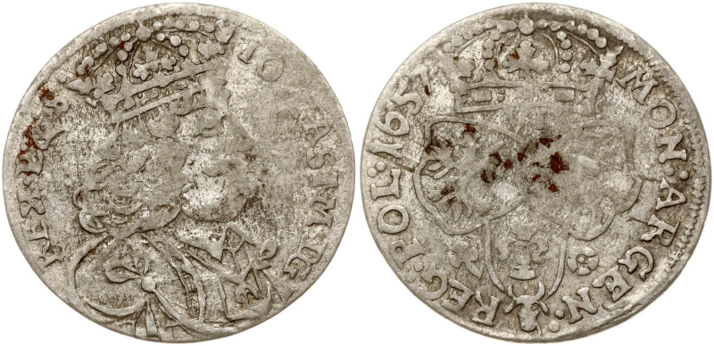 Poland. Jan II Kazimierz Waza (1649–1668). Szostak 1657 IT, Krakow. Silver 3.29 ...