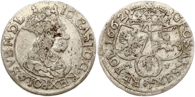 Poland. Jan II Kazimierz Waza (1649–1668). Szostak 1662 AT, Krakow. Silver 3.26 ...