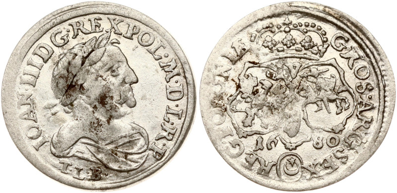 Poland. Jan III Sobieski (1674–1696). Szostak 1680 TLB, Bydgoszcz. (incorrect de...