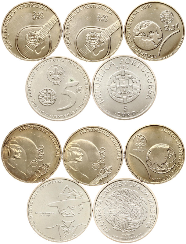 Portugal 2½ - 5 Euro (2007-2008) Commemorative issue. Olympics. Cultural heritag...