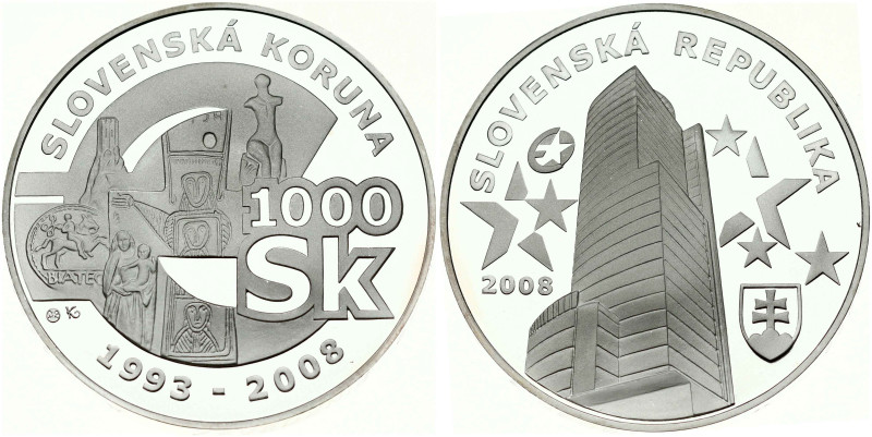 Slovakia 1000 Korun 2008 Farewell To The Slovak Koruna. Obverse Lettering: SLOVE...