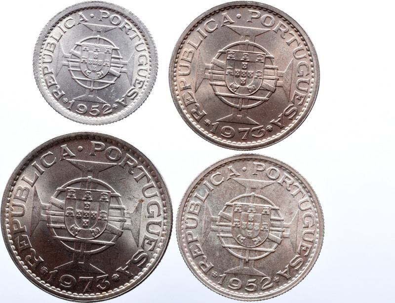 Portuguese Guinea 
Lot of 4 Superb Coins 
2.50 Escudos 1952 
5 Escudos 1973 
10 ...