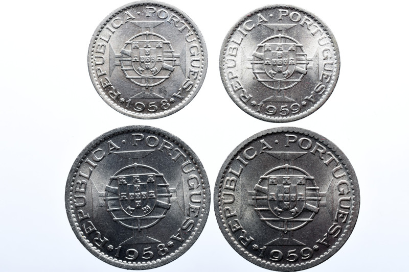 Portuguese India 
Lot of 4 Superb Coins 
60 CENTS 1958 / 1959 
1 ESCUDO 1958 / 1...