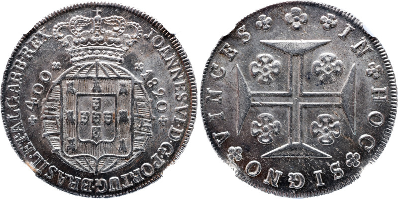 NGC Portuguese 
D. Jo&atilde;o VI - Cruzado Novo 1820 - NGC MS-64 - AG: 12.03 
A...