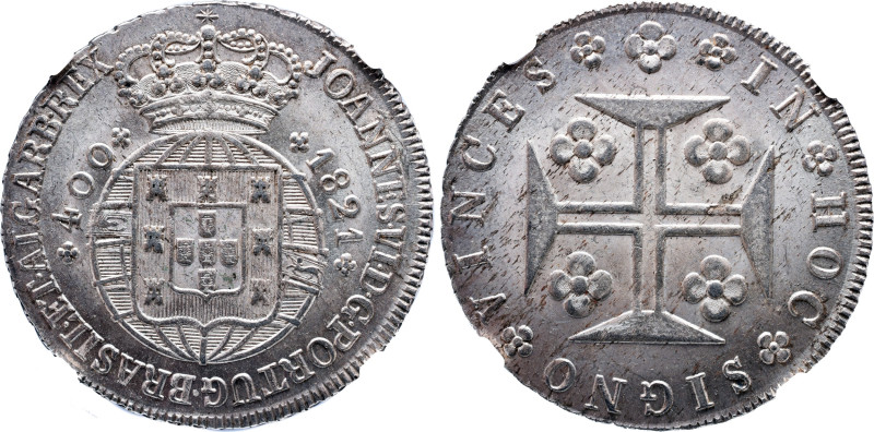 NGC Portuguese 
D. Jo&atilde;o VI - Cruzado Novo 1821 - NGC MS-64 - AG: 12.13 
A...