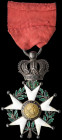 France, Légion d’Honneur, July Monarchy Type (1830-48), Knight’s breast badge, in silver, and enamels, with gold and enamelled centre, limbs of cross ...