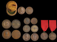 France, Bronze Commemorative Medals (7), Napoleon I (6), Louis Philippe, Conquest of Egypt 1798, by Bovy, 41mm; Napoleon as First Consul, year 8 (1799...