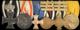 Germany, 1870 Iron Cross with 25 Year Oak Leaf Group of 6: Prussia, Iron Cross 1870, with 25 Year Oak Leaf; Silver General Honour Medal; 15 Years Long...