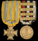 Germany, Franco-Prussian War Pair: Saxony, 1866 Commemorative Cross; Prussia, 1870 Commemorative, 4 clasps, Gravelotte-St. Privat, Beaumont, Sedan, Pa...
