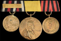 Germany, Franco-Prussian War Trio: Prussia, 1870 Campaign, single clasp, Strassburg; Wilhelm I Centenary, 1897; Württemberg, Campaign Medal, 1793-1815...