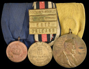 Germany, Franco-Prussian War Trio: as mounted, Wilhelm I Centenary, 1897; 1870 campaign, 4 clasps, Colombey-Nouilly, Gravelotte - St. Privat, Metz, Or...