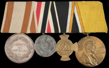 Germany, Franco-Prussian War Group of 4: General Service Medal, Type 3, Second Class, in silver, large suspension type; 1870 Campaign, non-combatant i...