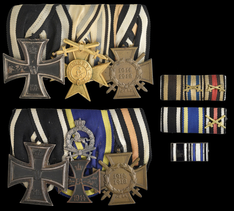 Germany, Great War Mounted Trios (2): Iron Cross 1914; Bavaria, Military Merit C...