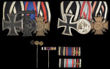 Germany, Great War Trios (2): Iron Cross 1914; Hesse-Darmstadt, Bravery Medal, Ernst Ludwig issue, in silvered bronze (1917-18); Honour Cross of the G...