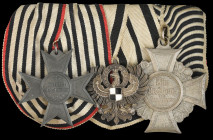 Germany, Great War Mounted Trio: Prussia, War Aid Merit Cross, in war metal; House Order of Hohenzollern, Inhaber Adler, in silver and enamels; Preuss...