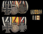 Germany, Great War Mounted Trios (2): Iron Cross 1914; Reuss, Silver Merit Medal with Swords, 1909-18; Honour Cross of the Great War with Swords, by D...