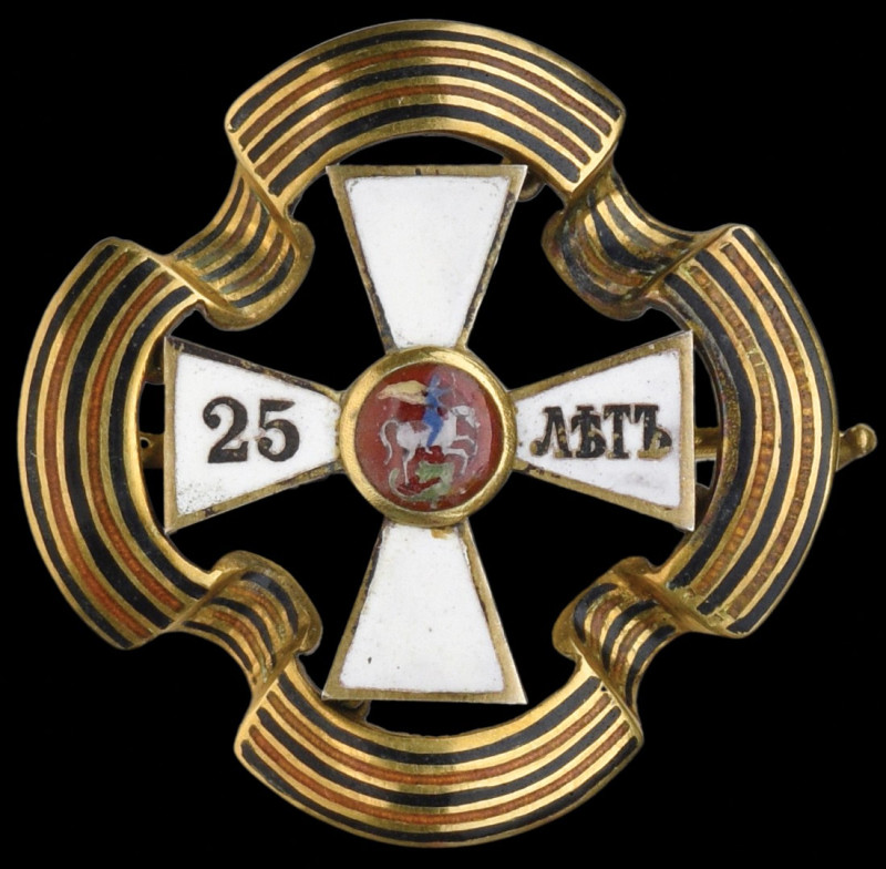 Russia, Order of St. George, Dress Miniature, Badge for 25 Years Service, in gol...