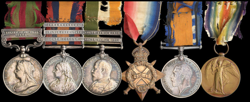 A Good India General Service, Boer War & Great War group of 6 awarded to Lieuten...