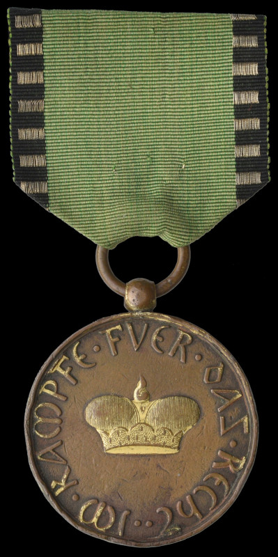 Saxe-Gotha-Altenburg, War Medal, 1814-15, in bronze with gilt details as awarded...