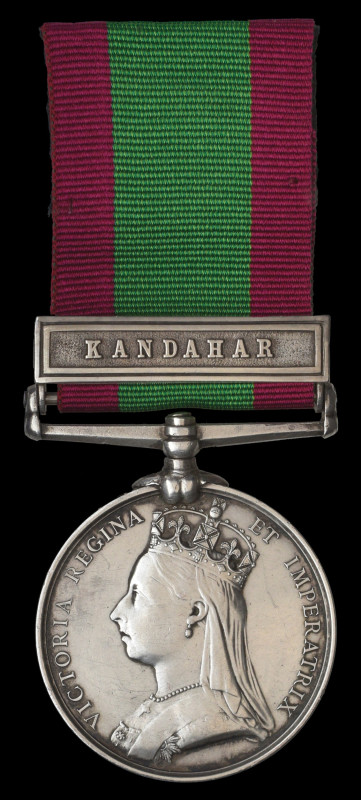 The Important Officer's ‘Maiwand Survivor’ Second Afghan War Medal awarded to Ma...