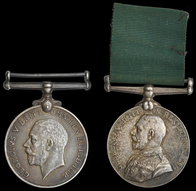 A British War Medal and Volunteer Long Service Pair awarded to Private D.P. Bott...