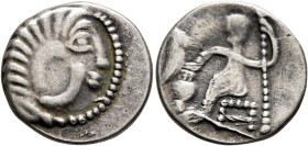 LOWER DANUBE. Uncertain tribe. Circa 2nd-1st centuries BC. Drachm (Silver, 18 mm, 3.12 g, 12 h), imitating Alexander III of Macedon. Celticized head o...