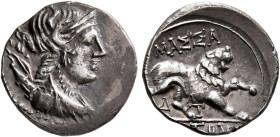 GAUL. Massalia. Circa 130-121 BC. Tetrobol (Silver, 16 mm, 2.65 g, 7 h). Laureate and draped bust of Artemis to right, wearing pendant earring and pea...