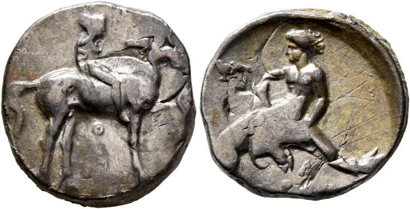 CALABRIA. Tarentum. Circa 365-355 BC. Didrachm or Nomos (Silver, 20 mm, 7.73 g, ...