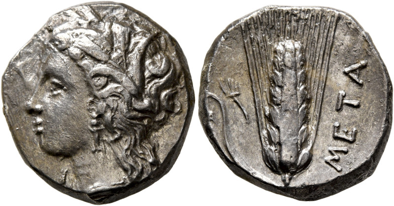 LUCANIA. Metapontion. Circa 330-290 BC. Didrachm or Nomos (Silver, 20 mm, 7.68 g...