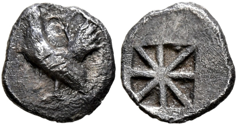 SICILY. Himera. Circa 530-520/15 BC. Tetartemorion (Silver, 7 mm, 0.18 g). Hen s...