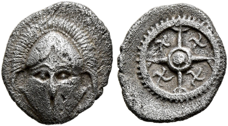 THRACE. Mesambria. end 5th-early 4th century BC. Obol (Silver, 10 mm, 0.55 g). F...