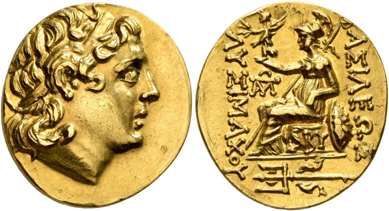 KINGS OF THRACE. Lysimachos, 305-281 BC. Stater (Gold, 20 mm, 8.29 g, 12 h), Byz...