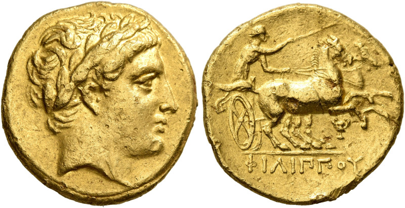 KINGS OF MACEDON. Philip II, 359-336 BC. Stater (Gold, 20 mm, 8.56 g, 3 h), Pell...