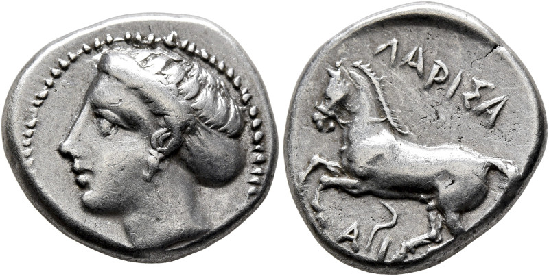 THESSALY. Larissa. Circa 420-400 BC. Drachm (Silver, 18 mm, 6.00 g, 9 h). Head o...