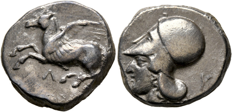 AKARNANIA. Leukas. Circa 400-360 BC. Stater (Silver, 19 mm, 8.34 g, 8 h). Λ Pega...