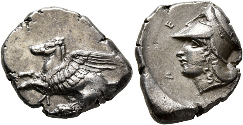 AKARNANIA. Leukas. Circa 375-350 BC. Stater (Silver, 23 mm, 8.50 g, 2 h). Λ Pega...