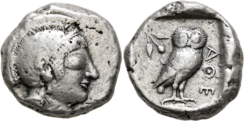 ATTICA. Athens. Circa 510-500/490 BC. Tetradrachm (Silver, 23 mm, 17.17 g, 11 h)...