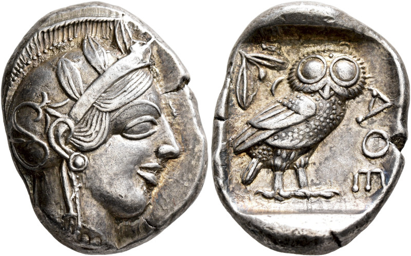 ATTICA. Athens. Circa 430s-420s BC. Tetradrachm (Silver, 27 mm, 17.22 g, 6 h). H...