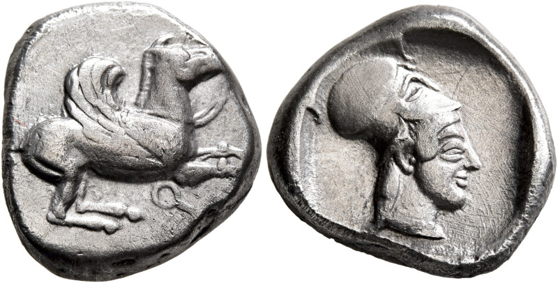 CORINTHIA. Corinth. Circa 500-450 BC. Stater (Silver, 19 mm, 8.43 g, 9 h). Ϙ Bri...