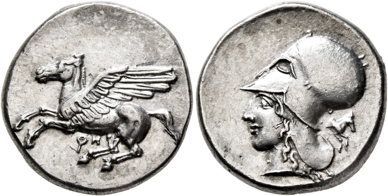 CORINTHIA. Corinth. Circa 405-345 BC. Stater (Silver, 22 mm, 8.40 g, 10 h). Ϙ Pe...