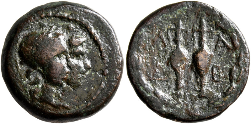 LAKONIA. Lakedaimon (Sparta). Circa 48-35 BC. Trichalkon (Bronze, 16 mm, 4.20 g,...