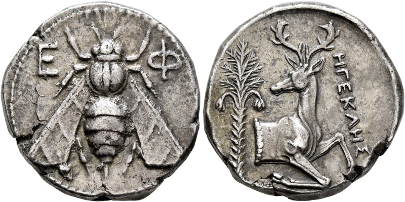 IONIA. Ephesos. Circa 350-340 BC. Tetradrachm (Silver, 24 mm, 15.16 g, 12 h), He...