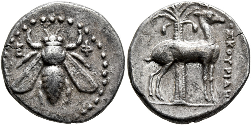 IONIA. Ephesos. Circa 202-150 BC. Drachm (Silver, 19 mm, 3.87 g, 12 h), Dioskour...