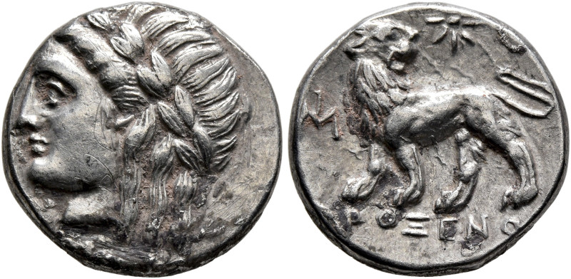 IONIA. Miletos. Circa 340-325 BC. Drachm (Silver, 19 mm, 3.54 g, 12 h), Proxenos...