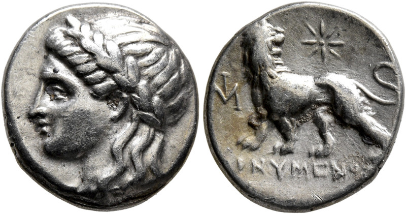 IONIA. Miletos. Circa 340-325 BC. Drachm (Silver, 15 mm, 3.48 g, 12 h), Opnymeno...