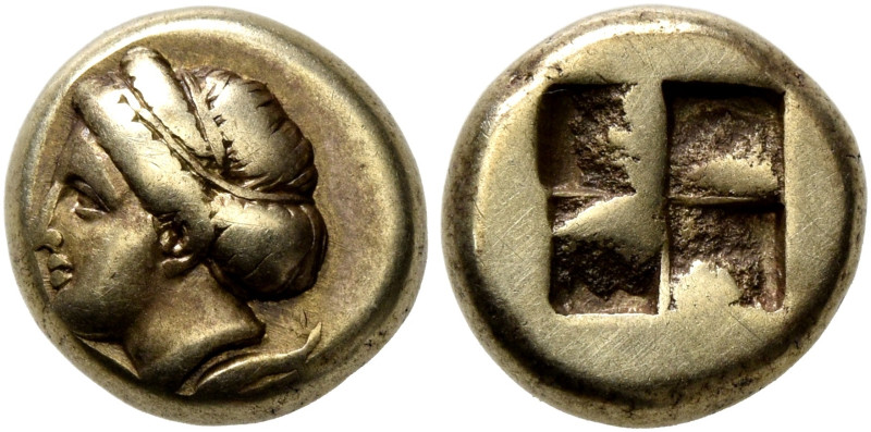 IONIA. Phokaia. Circa 478-387 BC. Hekte (Electrum, 10 mm, 2.52 g). Head of a fem...