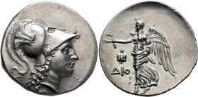 PAMPHYLIA. Side. Circa 205-100 BC. Tetradrachm (Silver, 30 mm, 16.93 g, 1 h), Dio(d)..., magistrate, circa 205-190. Head of Athena to right, wearing c...