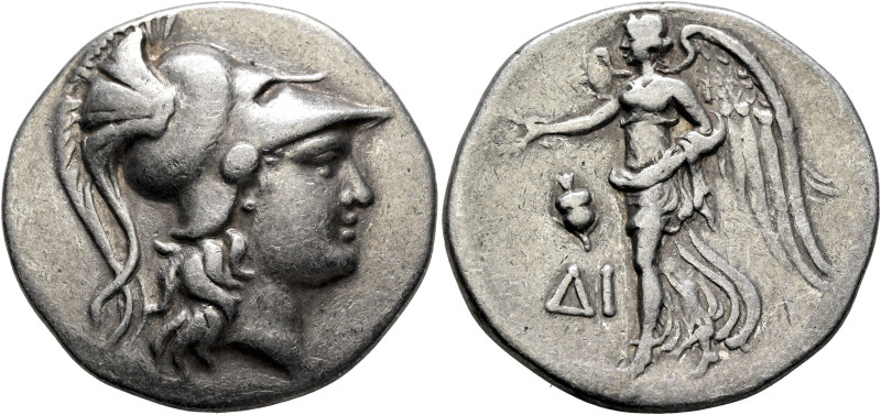 PAMPHYLIA. Side. Circa 205-100 BC. Tetradrachm (Silver, 30 mm, 16.42 g, 1 h), Di...