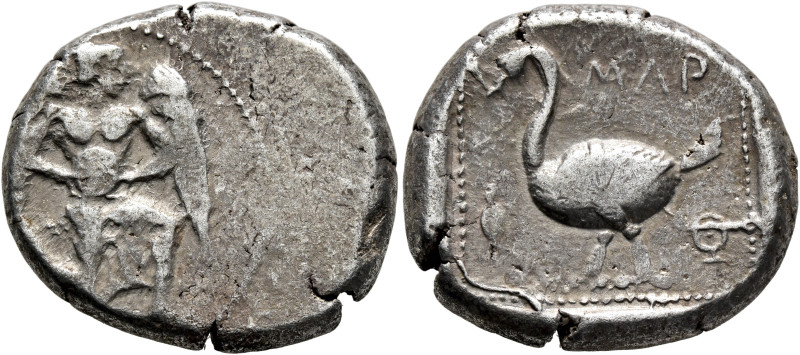 CILICIA. Mallos. Circa 440-390 BC. Stater (Silver, 23 mm, 10.70 g, 12 h). Winged...